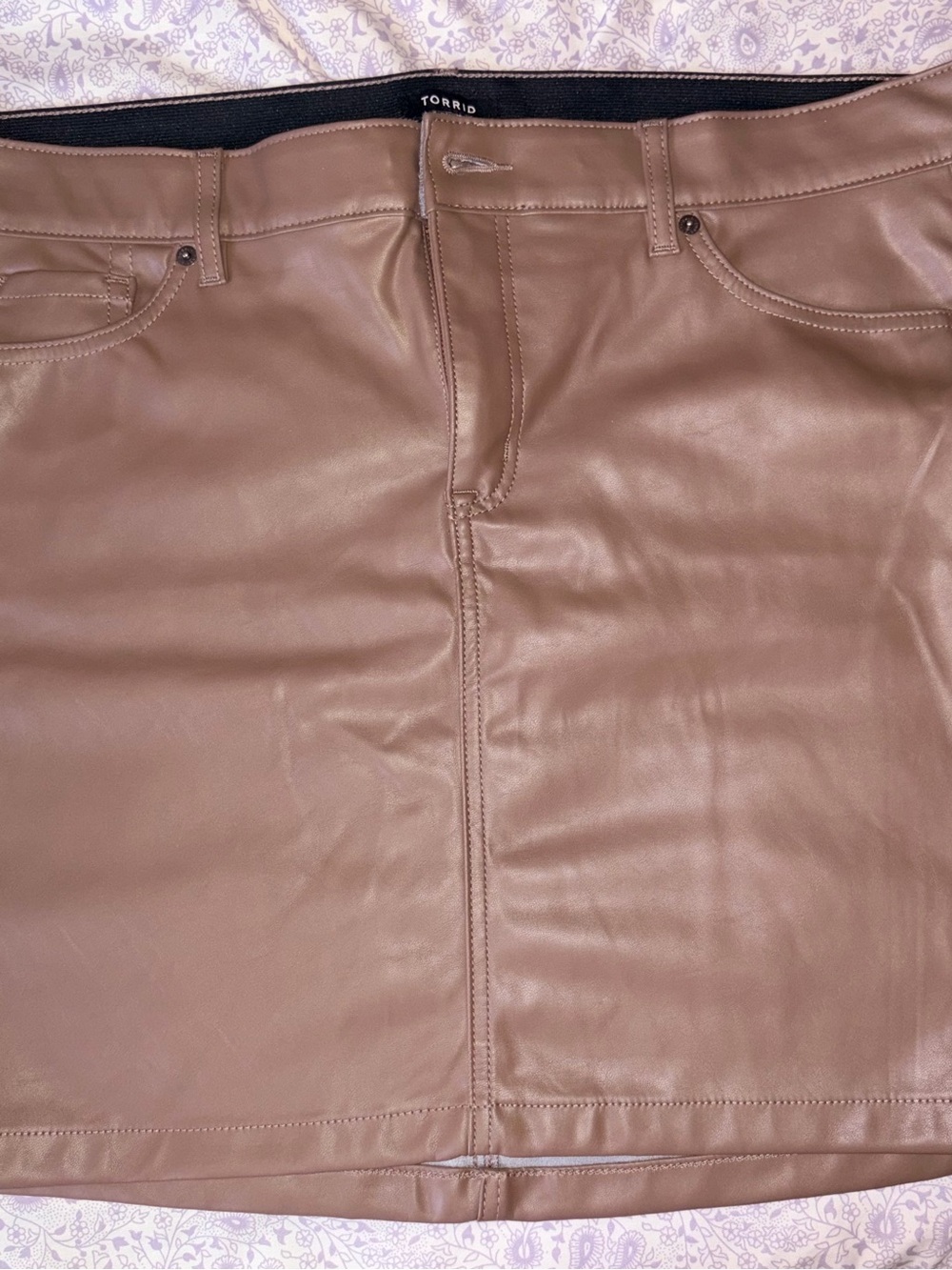Torrid brown faux leather mini skirt